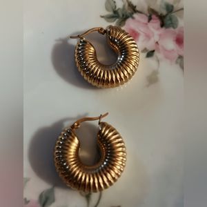 Anthropologie Gold Hoop Earrings